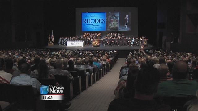 The annual commencement for Rhodes State College was held this afternoon at the Veterans Memorial Civic and Convention Center.